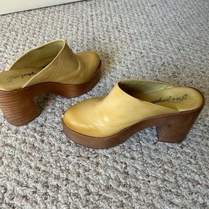 Free People yellow clogs
